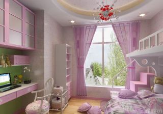 小户型房间卧室飘窗窗帘装修效果图