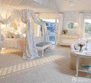 美式别墅90后女生卧室装修效果图片