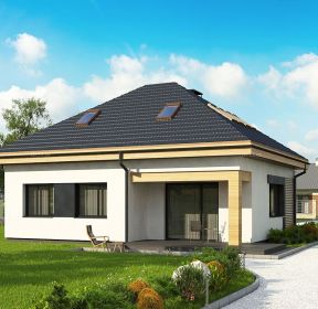 2019淡蓝色小型别墅外观图片