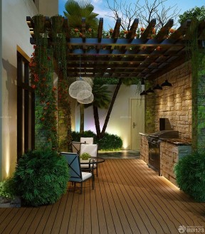小别墅庭院设计效果图 室内入户花园装修图