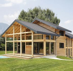 农村木结构别墅一层半设计图片-每日推荐