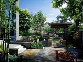 豪华别墅设计图 庭院景观设计效果图