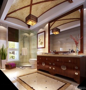 中式别墅图片大全 卫生间设计