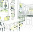 别墅厨房餐厅一体设计图纸及效果图