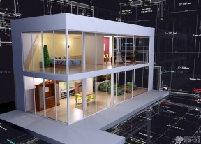萨伏伊别墅模型 两层别墅设计图