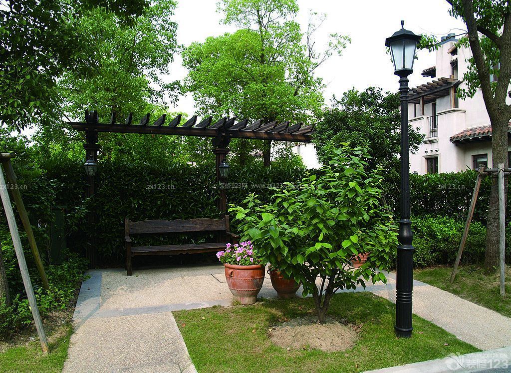 欧式别墅庭院景观绿化设计图片