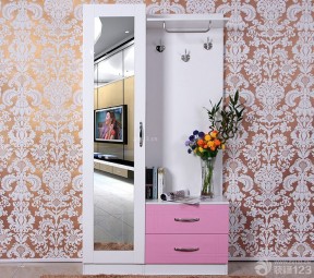 现代家居设计带镜子的鞋柜装修效果图 