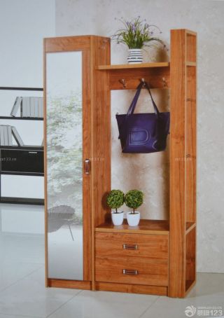 现代家装风格房屋室内带镜子的鞋柜装修效果图