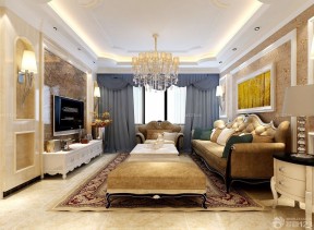 70平米房子装修设计图片大全 客厅布艺窗帘