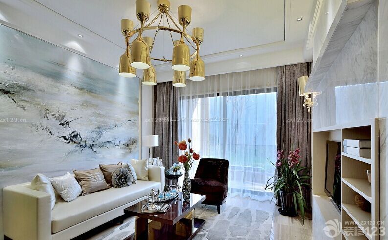 现代客厅窗帘效果图欣赏