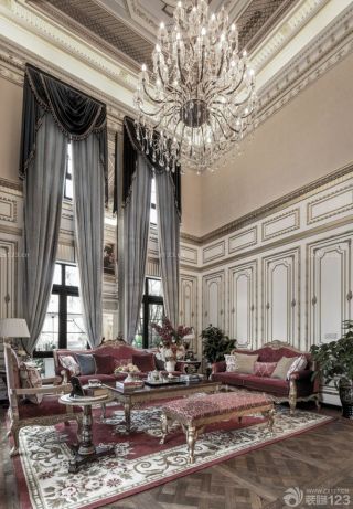 法式风格复式客厅装修效果图欣赏