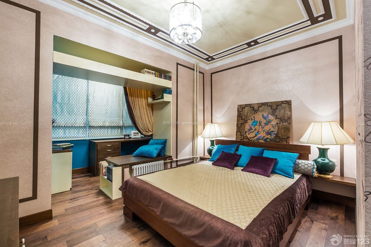 中式风格交换空间小户型卧室装修实景图