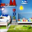 经典小户型儿童房间蓝色墙面设计