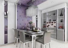 郑州三居室装修设计:130平米的浓浓紫色复古风格