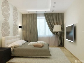 简约交换空间小户型卧室纯色窗帘装修样板大全