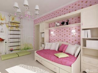 精美小户型儿童房间小花壁纸设计