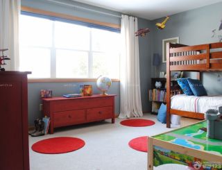 简约小户型儿童房间白色窗帘装修图片欣赏