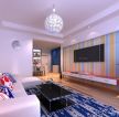 现代小户型客厅电视墙壁纸装修效果图大全2023图片