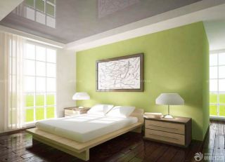 绿色墙面装修效果图片三室两厅现代简约