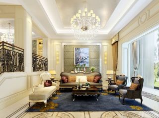 欧式客厅组合沙发装修设计效果图三室两厅