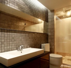 酒店卫生间装修效果图 小格子砖墙面装修效果图片