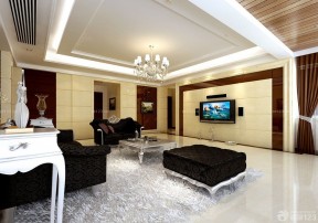 客厅电视墙装修设计 简约欧式风格