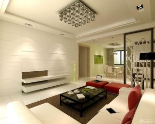 90多平米现代欧式客厅家居装修样板间