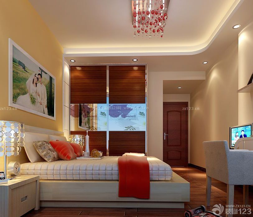 现代设计小户型婚房卧室布置效果图片