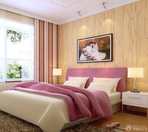 现代风格家居小户型婚房卧室布置图片