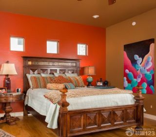 美式家装风格小户型婚房卧室布置图片