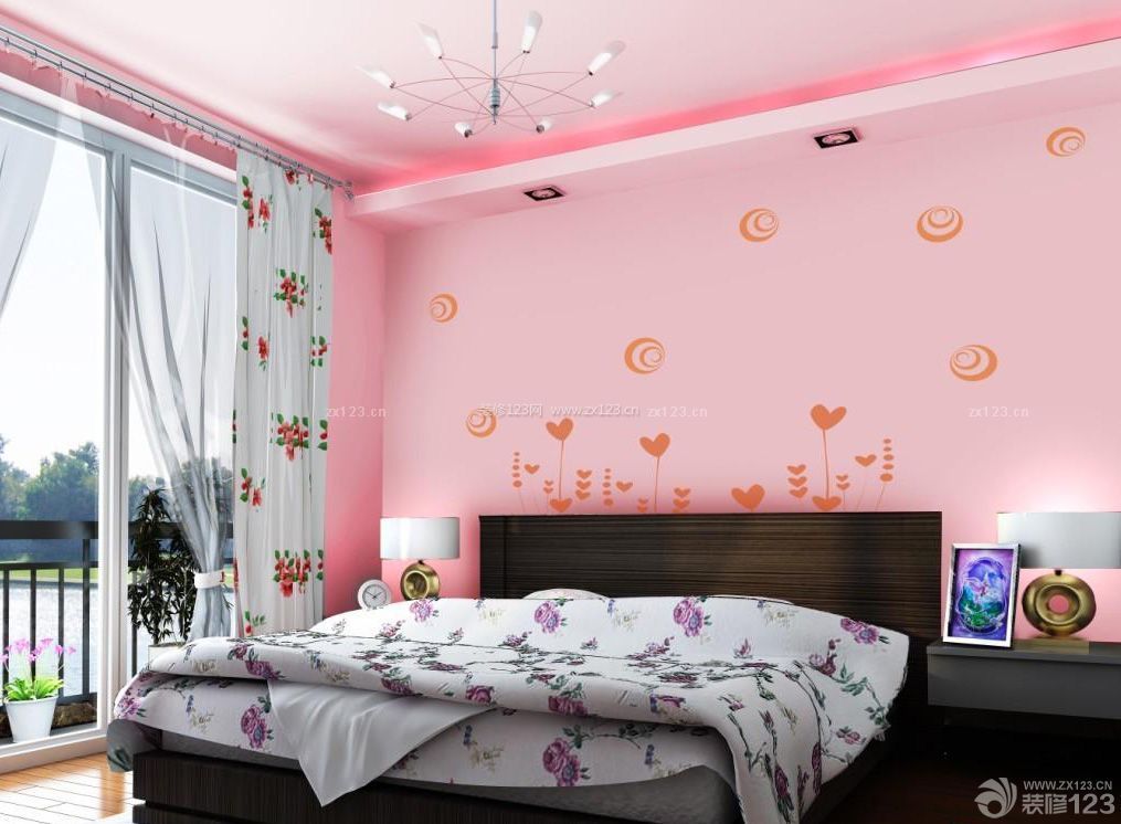 现代家装硅藻泥背景墙装修效果图片卧室