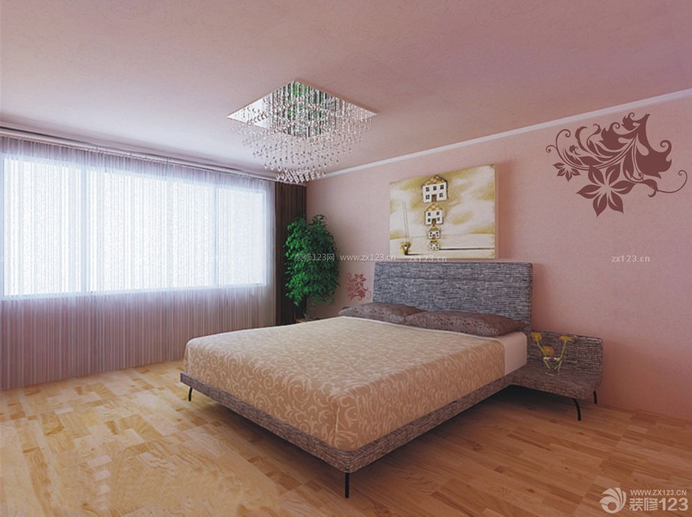 现代风格硅藻泥背景墙装修效果图片卧室