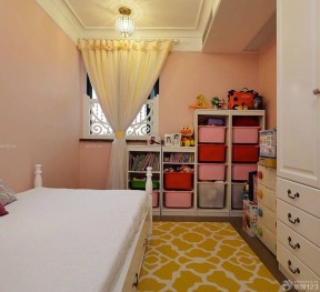 儿童卧室硅藻泥背景墙装修效果图库 