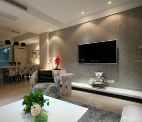 客厅电视硅藻泥背景墙效果图 80平米客厅装修图