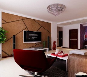 客厅电视硅藻泥背景墙效果图 现代化客厅装修