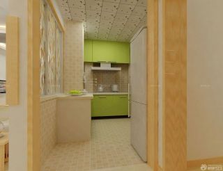 现代厨房小格子砖墙面装修样板间40平方房子