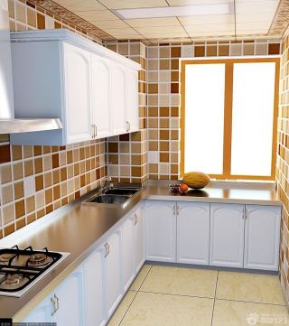 现代小厨房墙面设计装修样板间40平方房子