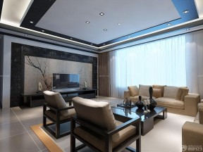 新中式客厅装修效果图 中式电视背景墙