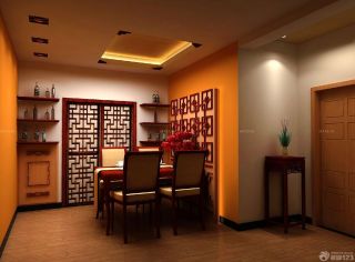 新中式餐厅装修效果图三室两厅100