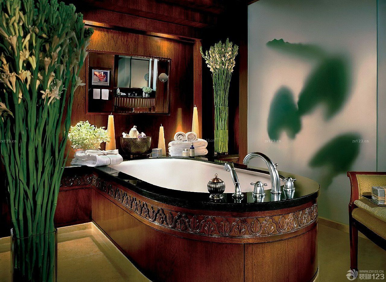 度假酒店整体浴室设计效果图片