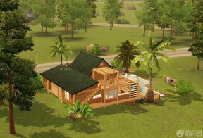 小型木屋别墅 露台装修效果图