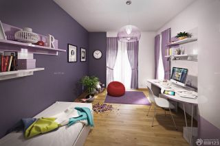 120平房子卧室紫色墙面装修设计图片大全