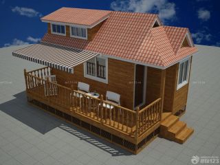 小型木屋别墅琉璃瓦效果图