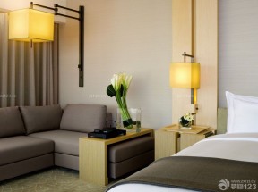 小型酒店客房床头壁灯装修图片