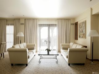 小型酒店室内纯色窗帘装修效果图片