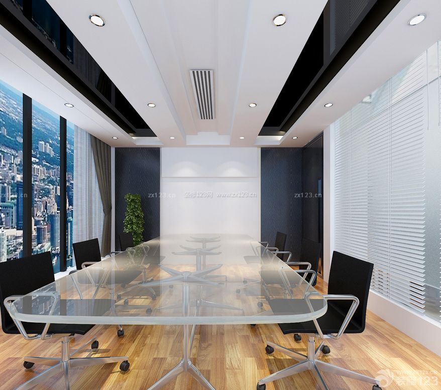 最新现代写字楼会议室吊顶装修效果图片