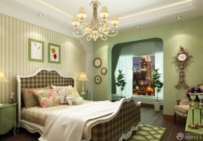 精致地中海和美式风格混搭卧室设计效果图