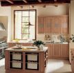 房子装修开放式厨房实木橱柜设计图片大全125平