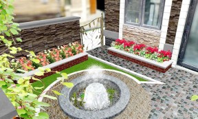 自建房庭院喷泉效果图