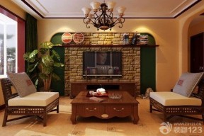 东南亚装饰风格 客厅沙发摆放装修效果图片